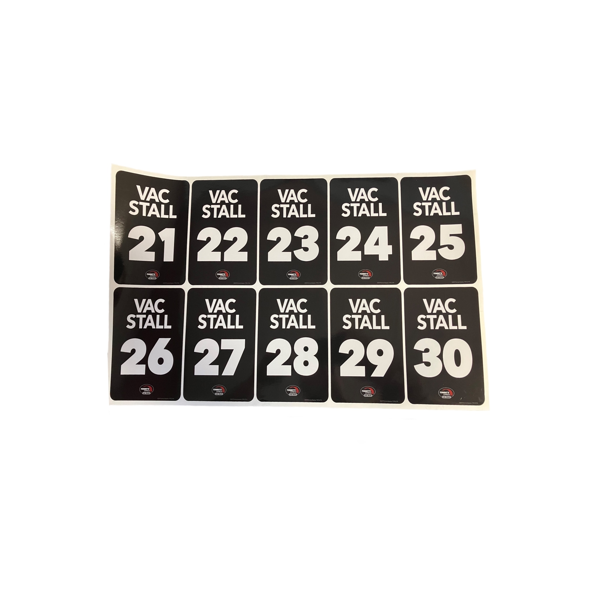 Tommy's Express Vacuum Stall Vinyl Black Decals 21-30